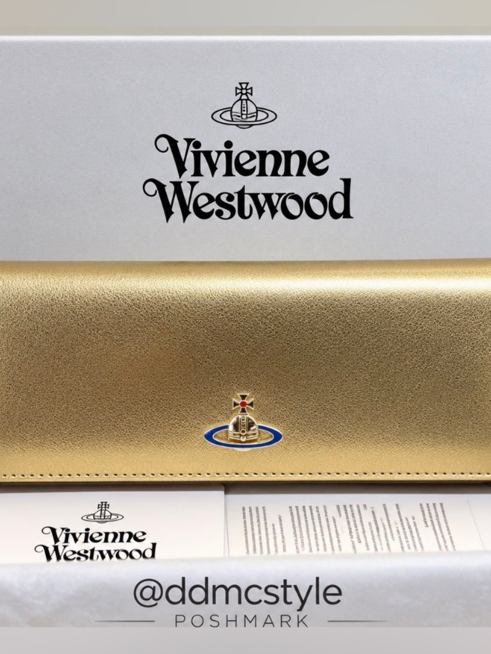 Vivienne Westwood Gold Clutch Wallet 299Like New